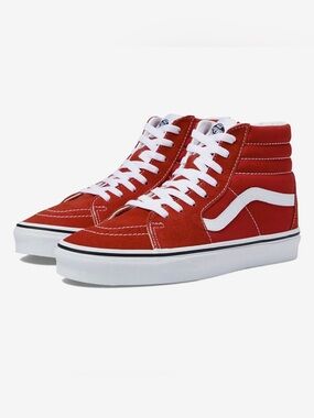 Vans Sk8-Hi Red and White High-Top Sneakers